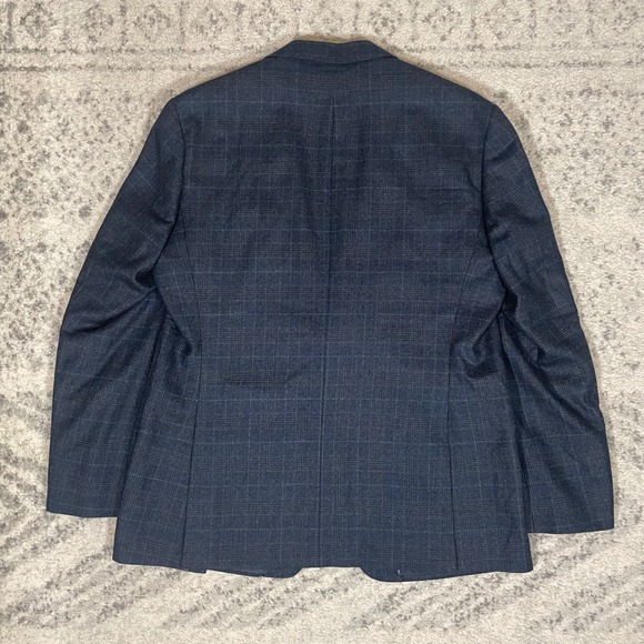 Joseph Abboud Reda 1865 Wool Plaid Suit Jacket Blazer Sport Coat Men 46L Blue - Picture 3 of 9